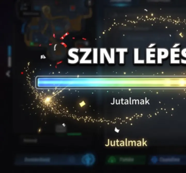 Szintlépést és jutalomrendszert ábrázoló játékmenet diagram